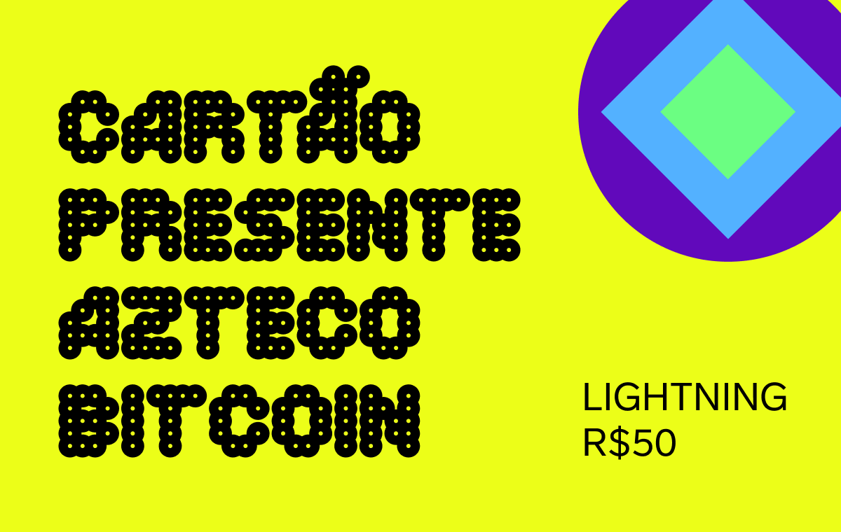 Cartão Presente Azteco Bitcoin - Lightning - R$50